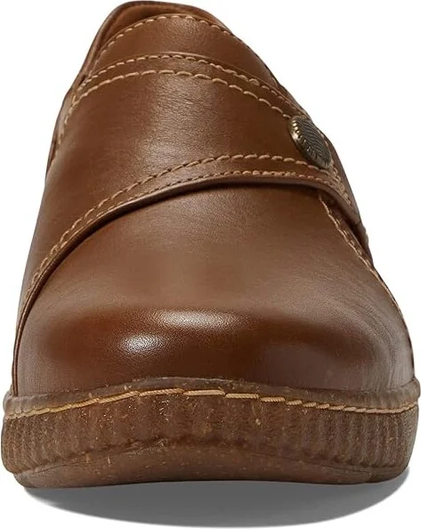 Clarks Caroline Pearl Women's Shoes Dark Tan Leather : 5 B - Medium - Image 5