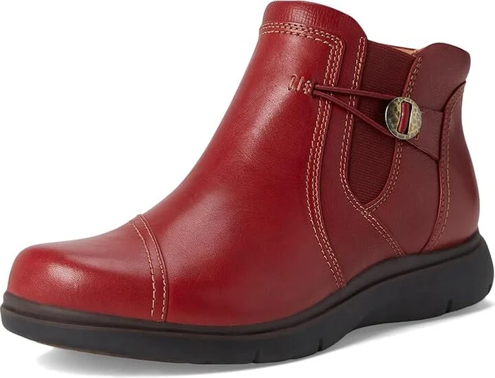 Clarks Certina Joy Women's Boots Red Leather : 7.5 C - Wide - Image 5