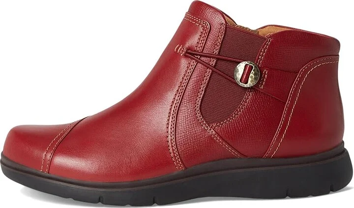 Clarks Certina Joy Women's Boots Red Leather : 7.5 C - Wide - Image 6