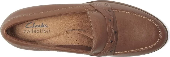 Clarks Charlten Echo High Women's Heels Dark Sand Leather : 11 D - Wide, Leather/Rubber - Image 2