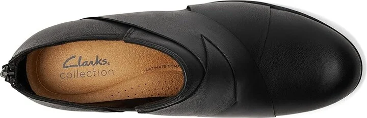 Clarks Charlten Gema Women's Flat Shoes Black Leather : 6.5 D - Wide, Leather/Rubber - Image 2
