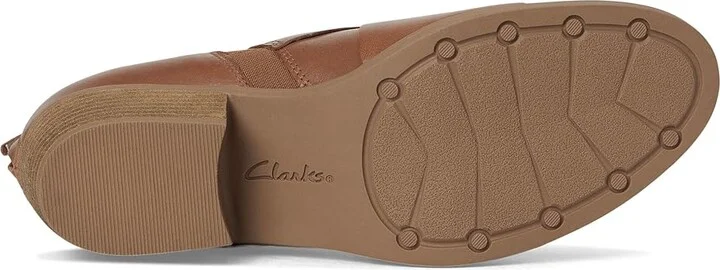 Clarks Charlten Gema Women's Flat Shoes Dark Sand Leather : 7 B - Medium, Leather/Rubber - Image 3