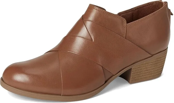 Clarks Charlten Gema Women's Flat Shoes Dark Sand Leather : 7 B - Medium, Leather/Rubber - Image 5