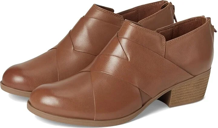 Clarks Charlten Gema Women's Flat Shoes Dark Sand Leather : 7 B - Medium, Leather/Rubber