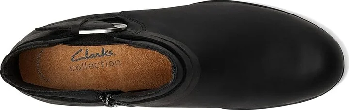 Clarks Charlten Rae Women's Boots Black Oily Leather : 5.5 B - Medium - Image 2