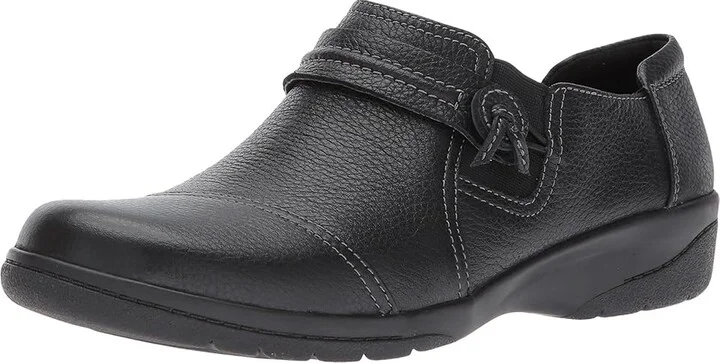 Clarks Cheyn Madi Women's Shoes Black Tumbled Leather : 5 B - Medium - Image 2