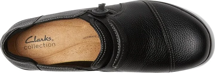 Clarks Cheyn Madi Women's Shoes Black Tumbled Leather : 5 B - Medium - Image 3