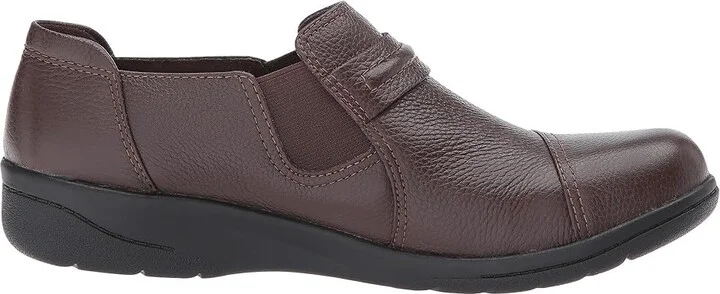 Clarks Cheyn Madi Women's Shoes Dark Brown Tumbled Leather : 5 B - Medium - Image 8