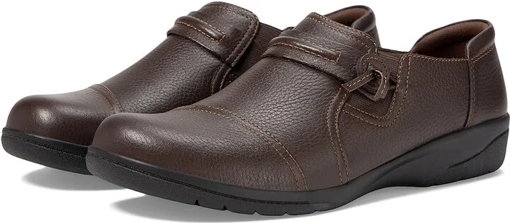Clarks Cheyn Madi Women's Shoes Dark Brown Tumbled Leather : 5 B - Medium