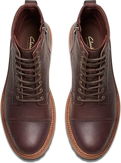 Clarks Clarkridge Hi Men's Boots Brown Scotch Grain Leather : 8.5 D - Medium, Leather/Rubber - Image 2
