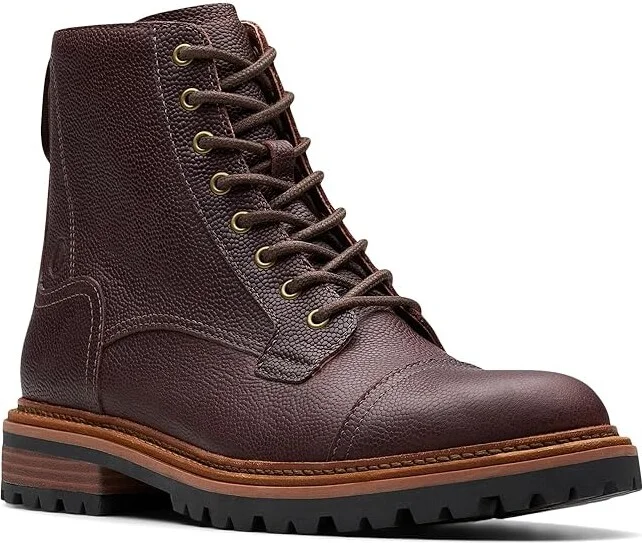 Clarks Clarkridge Hi Men's Boots Brown Scotch Grain Leather : 8.5 D - Medium, Leather/Rubber - Image 5