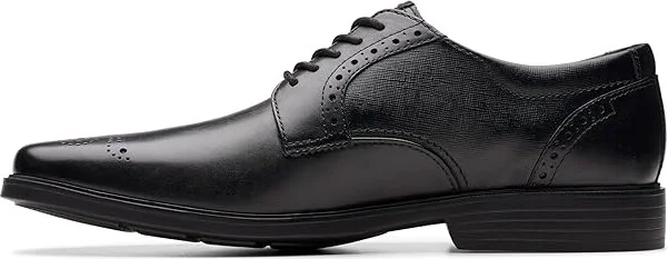 Clarks Clarkslite Tie Men's Lace Up Wing Tip Shoes Black Combi : 8 EE - Wide, Leather - Image 5