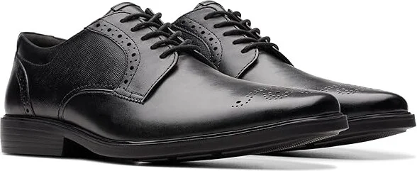 Clarks Clarkslite Tie Men's Lace Up Wing Tip Shoes Black Combi : 8 EE - Wide, Leather
