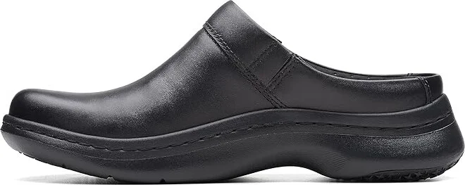 Clarks ClarksPro Clog Women's Shoes Black Leather : 6.5 D - Wide, Leather/Rubber - Image 5