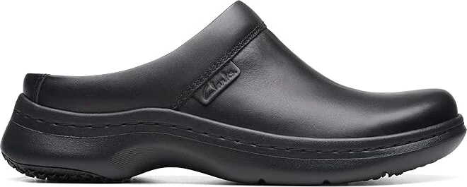 Clarks ClarksPro Clog Women's Shoes Black Leather : 6.5 D - Wide, Leather/Rubber - Image 6