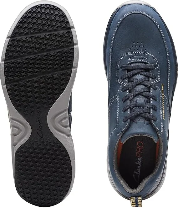 Clarks Clarkspro Lace Men's Lace-up Boots Navy Leather : 7 EE - Wide, Leather/Rubber - Image 2