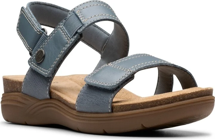 Clarks Collection Women's April Clover Riptape Flat Sandals