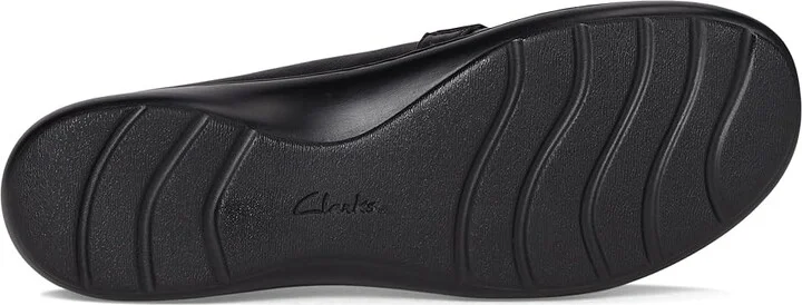 Clarks Cora Amanda Women's Flat Shoes Black Leather : 5.5 B - Medium, Leather/Rubber - Image 3