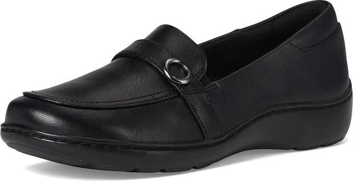 Clarks Cora Amanda Women's Flat Shoes Black Leather : 5.5 B - Medium, Leather/Rubber - Image 5