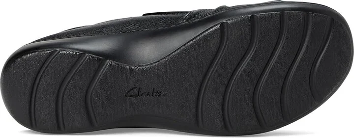 Clarks Cora Aubrie Women's Flat Shoes Black Leather : 9.5 D - Wide - Image 3