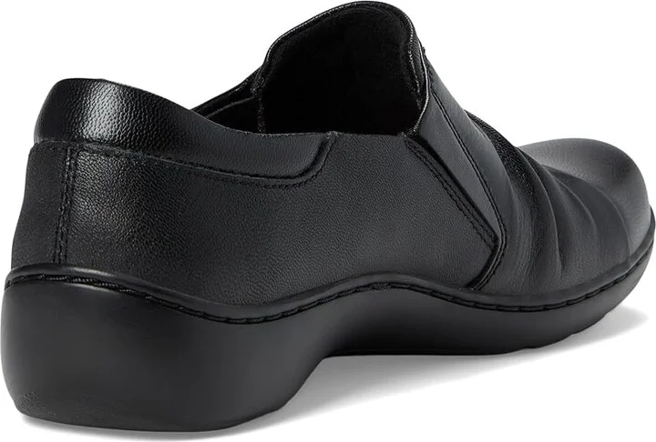 Clarks Cora Aubrie Women's Flat Shoes Black Leather : 9.5 D - Wide - Image 4