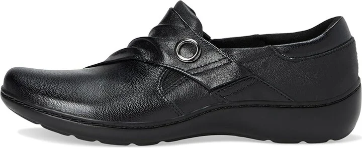 Clarks Cora Aubrie Women's Flat Shoes Black Leather : 9.5 D - Wide - Image 6