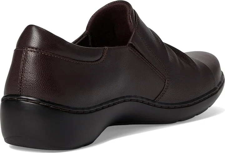 Clarks Cora Aubrie Women's Flat Shoes Dark Brown Leather : 5 B - Medium - Image 4