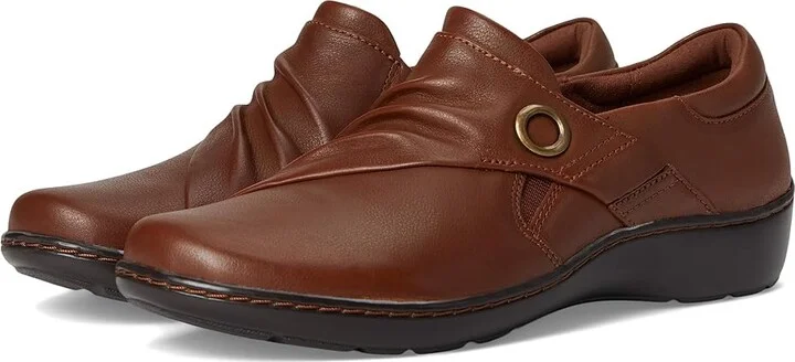 Clarks Cora Aubrie Women's Flat Shoes Tan Leather : 8 B - Medium