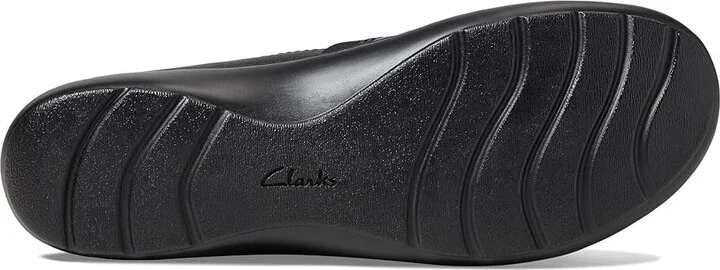 Clarks Cora Charm Women's Flat Shoes Black Leather : 8 D - Wide - Image 3