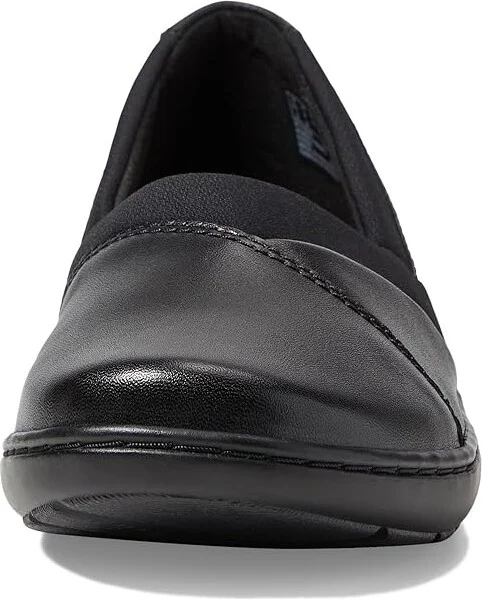 Clarks Cora Charm Women's Flat Shoes Black Leather : 8 D - Wide - Image 5
