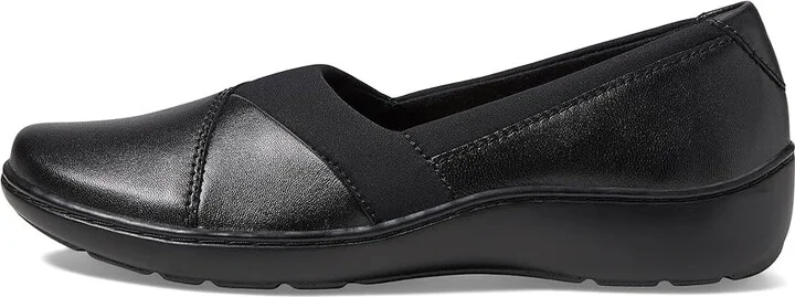 Clarks Cora Charm Women's Flat Shoes Black Leather : 8 D - Wide - Image 6
