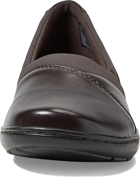 Clarks Cora Charm Women's Flat Shoes Dark Brown Leather : 7.5 B - Medium - Image 5