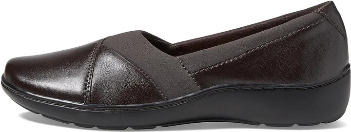 Clarks Cora Charm Women's Flat Shoes Dark Brown Leather : 7.5 B - Medium - Image 6