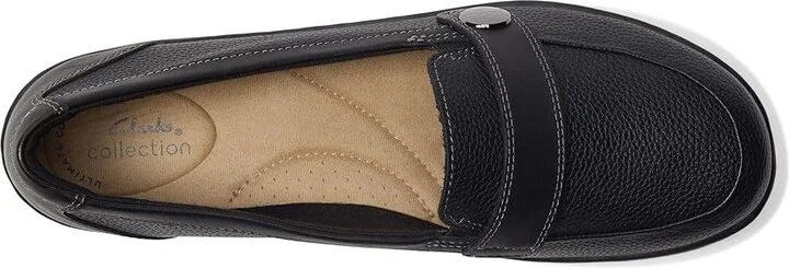 Clarks Cora Daisy Women's Shoes Black Tumbled Leather : 7 A - Narrow - Image 2