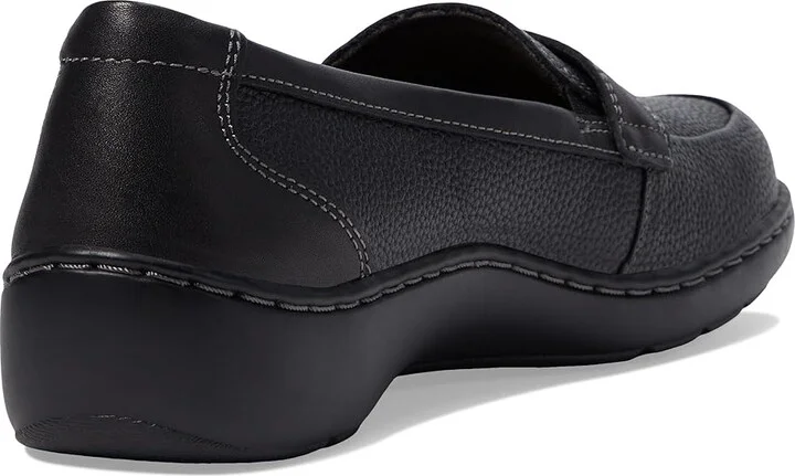 Clarks Cora Daisy Women's Shoes Black Tumbled Leather : 7 A - Narrow - Image 4
