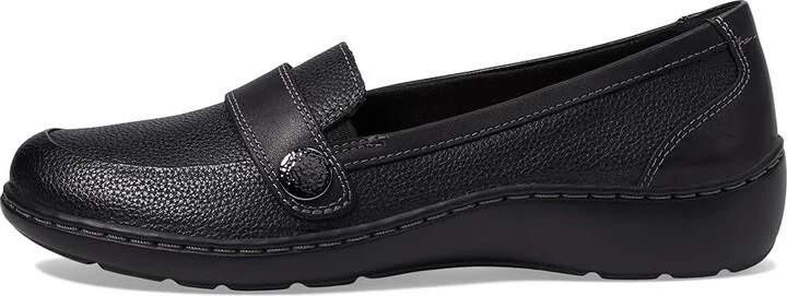 Clarks Cora Daisy Women's Shoes Black Tumbled Leather : 7 A - Narrow - Image 6