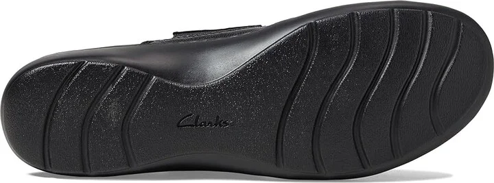 Clarks Cora Gema Women's Flat Shoes Black Leather : 11 B - Medium, Leather/Rubber - Image 3