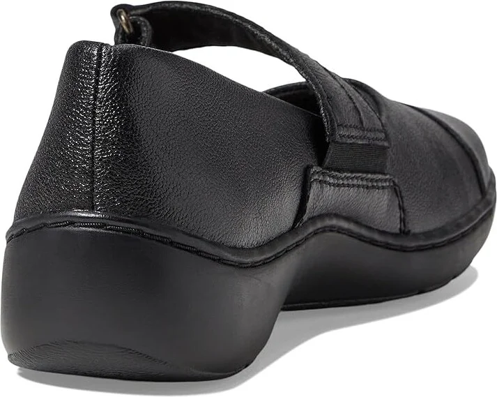 Clarks Cora Gema Women's Flat Shoes Black Leather : 11 B - Medium, Leather/Rubber - Image 4