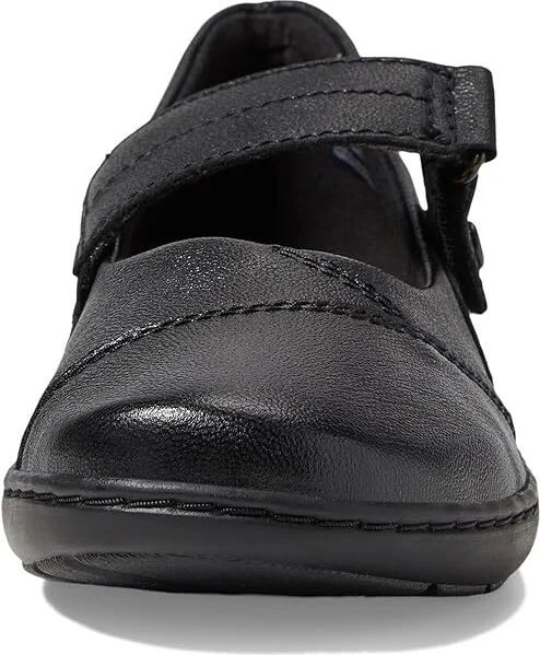 Clarks Cora Gema Women's Flat Shoes Black Leather : 11 B - Medium, Leather/Rubber - Image 5
