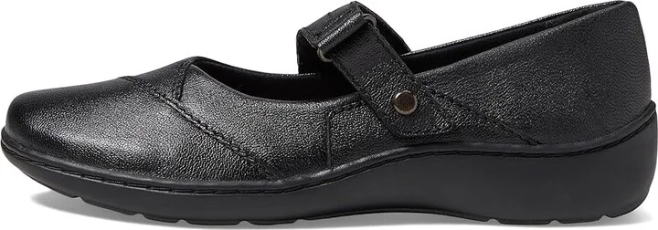 Clarks Cora Gema Women's Flat Shoes Black Leather : 11 B - Medium, Leather/Rubber - Image 6