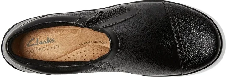 Clarks Cora Giny Women's Shoes Black Tumbled/Smooth Leather : 8 A - Narrow, Textile/Leather - Image 2