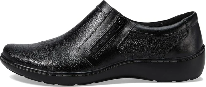 Clarks Cora Giny Women's Shoes Black Tumbled/Smooth Leather : 8 A - Narrow, Textile/Leather - Image 6