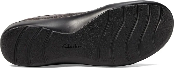 Clarks Cora Giny Women's Shoes Dark Brown Tumbled/Smooth Leather : 6 B - Medium, Textile/Leather - Image 3