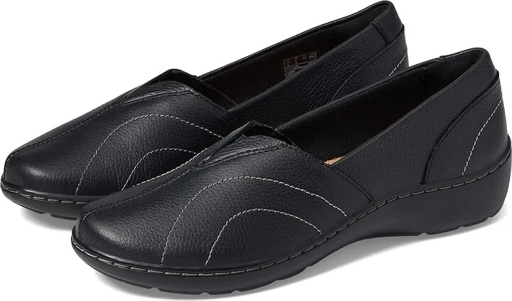 Clarks Cora Meadow Women's Shoes Black Leather : 6 B - Medium