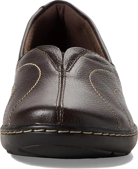 Clarks Cora Meadow Women's Shoes Dark Brown Leather : 10 B - Medium - Image 2