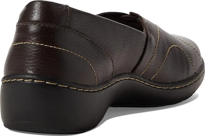 Clarks Cora Meadow Women's Shoes Dark Brown Leather : 10 B - Medium - Image 4