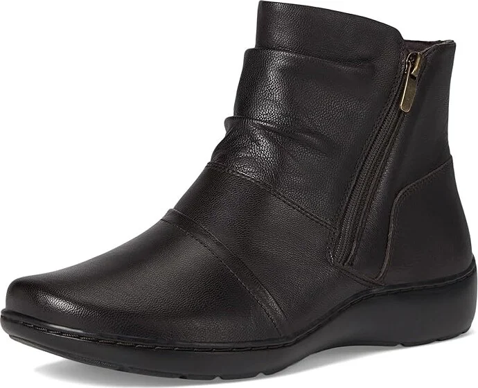 Clarks Cora Pace Women's Boots Chocolate Leather : 5.5 B - Medium, Leather/Rubber - Image 5