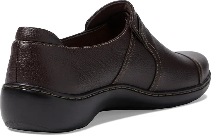 Clarks Cora Poppy Women's Shoes Dark Brown Tumbled Leather : 8 A - Narrow - Image 4