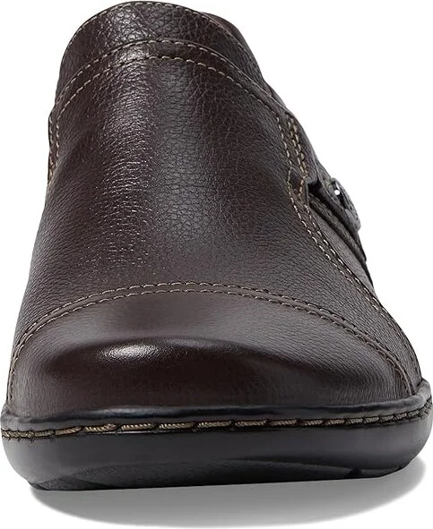 Clarks Cora Poppy Women's Shoes Dark Brown Tumbled Leather : 8 A - Narrow - Image 5