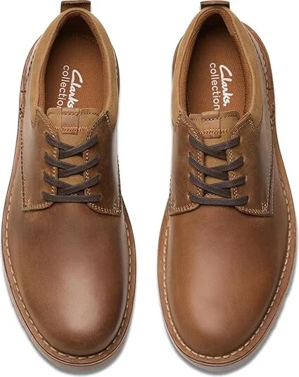 Clarks Eastridge Low Men's Lace-up Boots Light Brown Leather : 7 EE - Wide - Image 2